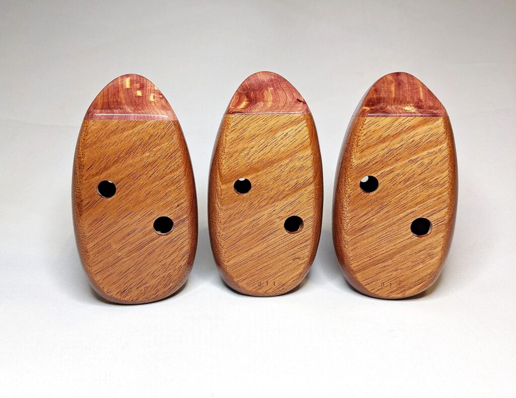 Alto G#4 Ocarina Set - Jatoba, Bloodwood, Aromatic Cedar - Back