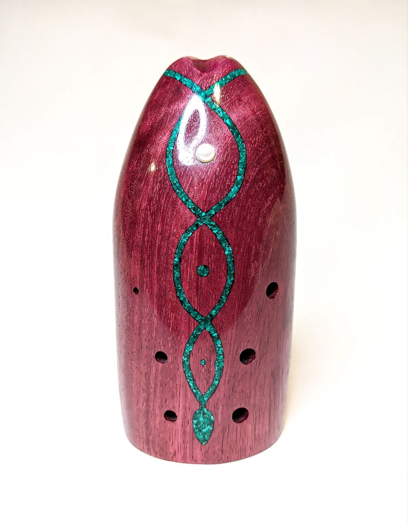 Wooden Bass Xun - Figured Purpleheart, Malachite, Akoya Pearl