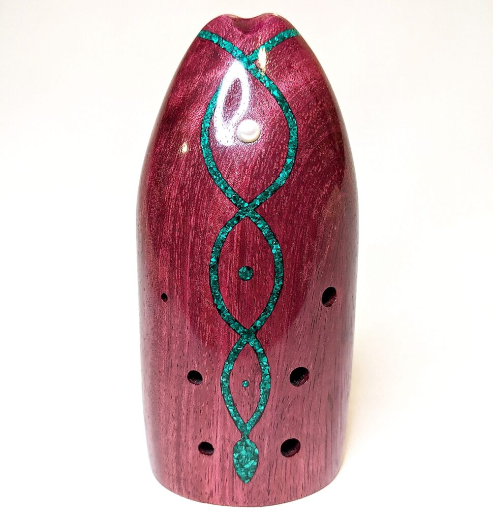 Wooden Bass Xun - Figured Purpleheart, Malachite, Akoya Pearl