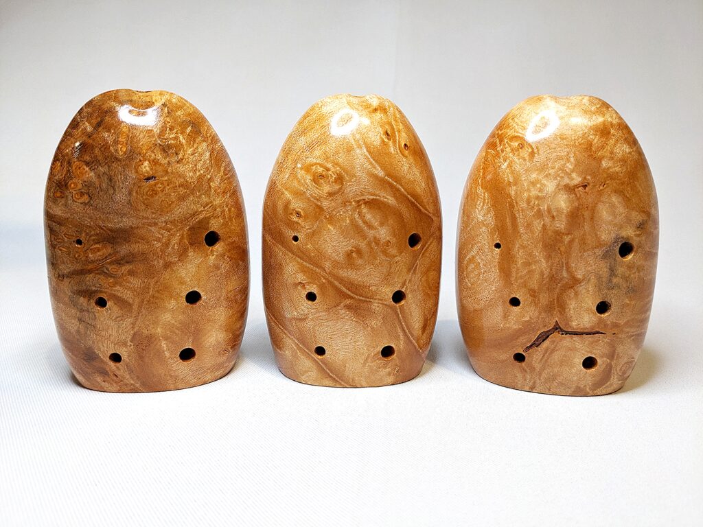 Wooden Alto Xun Set - Figured Maple Burl