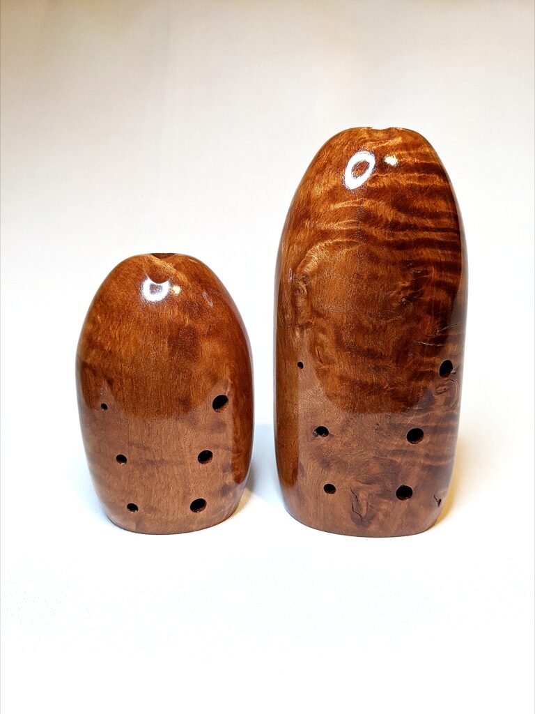 Wooden Alto and Bass Xun Set - Figured Rambutan