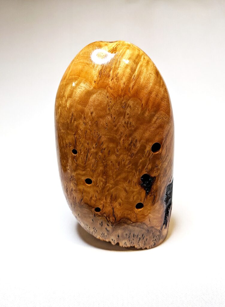 Wooden Bass Xun - Figured Live Edge Yellow Box Burl