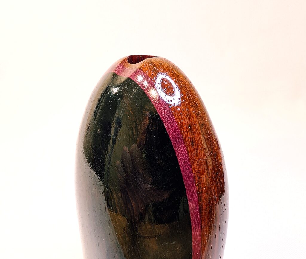 Custom Bass C4 Wooden Xun - African Blackwood, Purpleheart, Padauk - Close 2