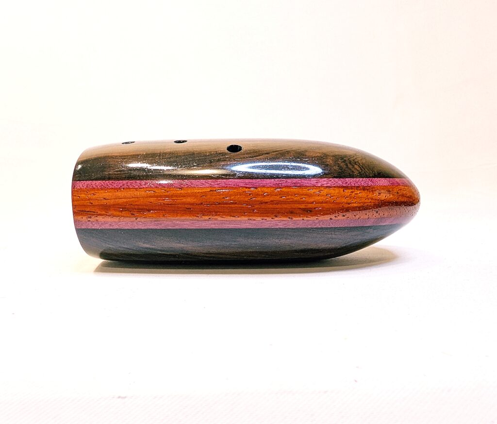 Custom Bass C4 Wooden Xun - African Blackwood, Purpleheart, Padauk - Side 3