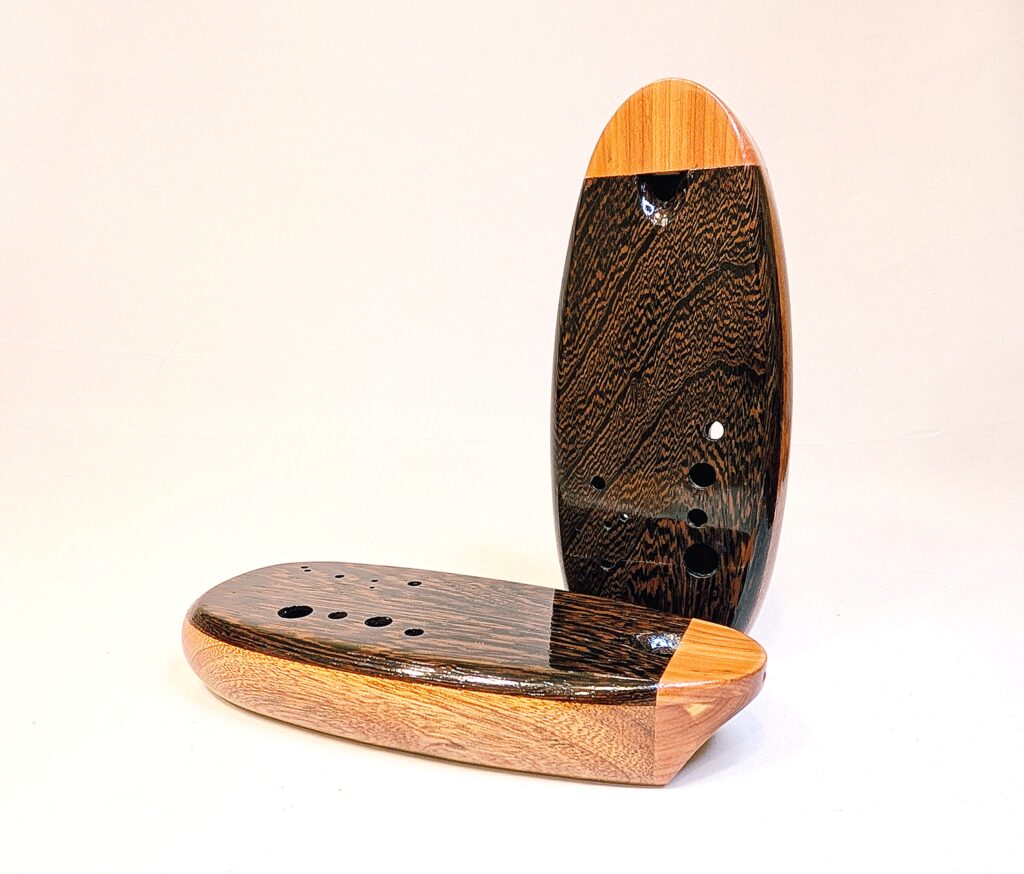 Tenor Eb4 Ocarina Set - Ribbon Stripe Sapele, Wenge, Aromatic Cedar