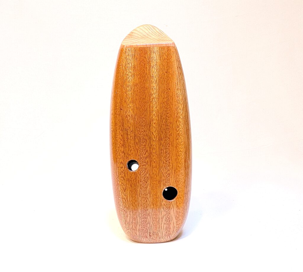 Bass C4 Ocarina - Ribbon Stripe Sapele, Purpleheart, Padauk, Aromatic Cedar - Back