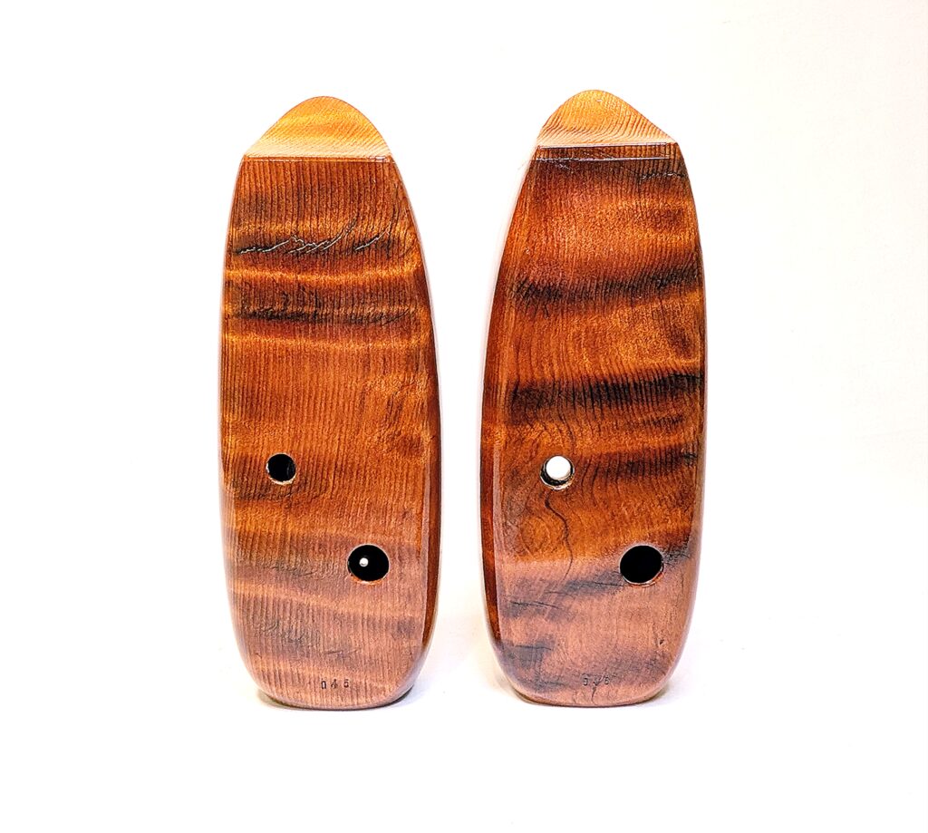 Custom Bass C4 Ocarina Set - Curly Old Growth Redwood, Spalted Ambrosia Maple - Back