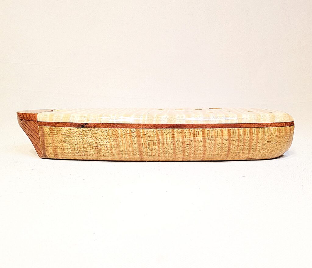 Custom Bass C4 Ocarina Set - Torrified Tiger Maple, Flame Maple, Curly Old Growth Redwood - Detail 3