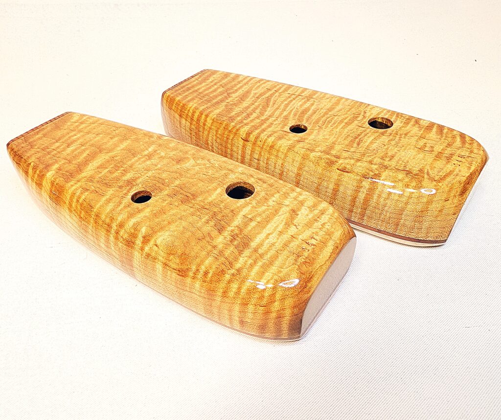 Custom Bass C4 Ocarina Set - Torrified Tiger Maple, Flame Maple, Curly Old Growth Redwood - Detail 5