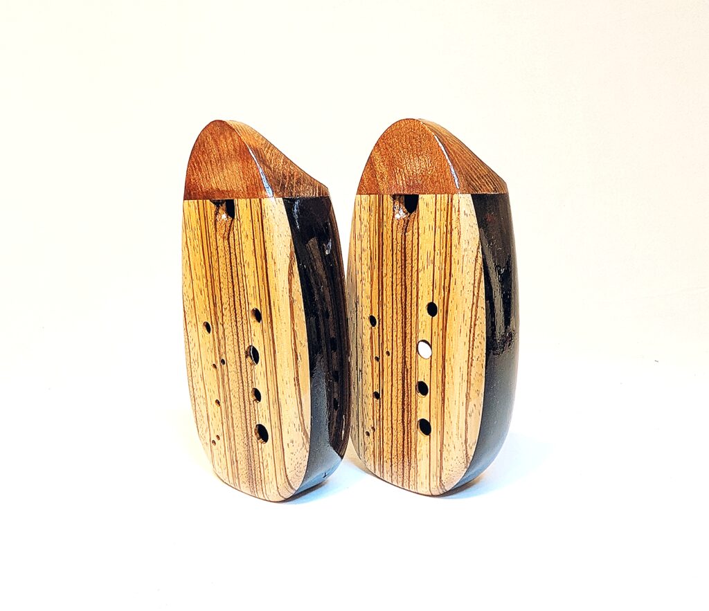 Custom Alto G4 Ocarina Set - African Blackwood, Zebrawood, Redwood - Side 1
