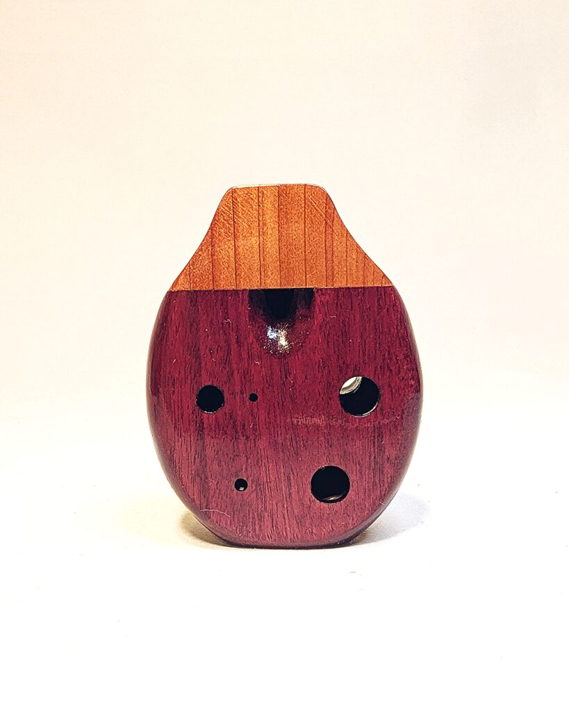 Soprano E5 Wooden Pendant Ocarina - Maple Burl, Purpleheart, Aromatic Cedar