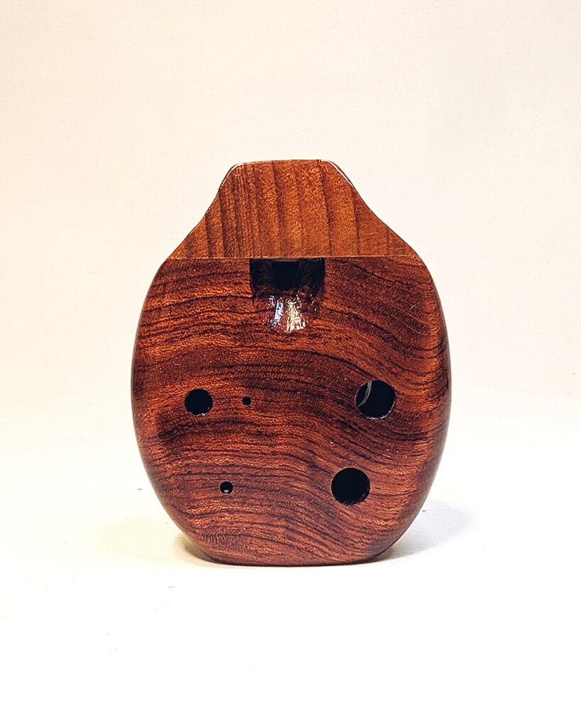 Alto C5 Wooden Pendant Ocarina - Curly Eucalyptus, Figured Bubinga, Redwood