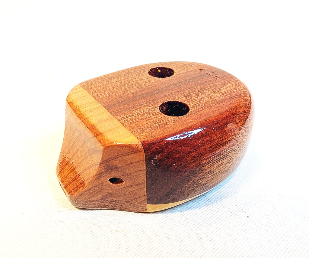 Custom Soprano E5 Pendant Ocarina Set - Bloodwood, Yellowheart, Cedar - Side 9