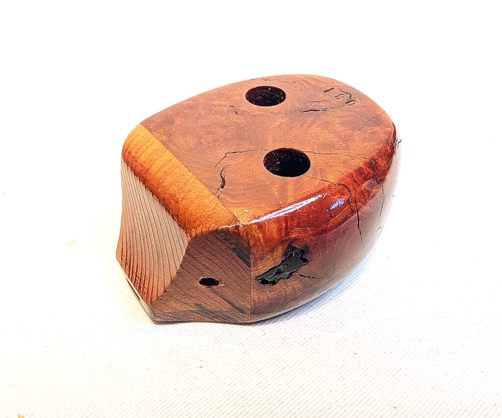 Custom Soprano Eb5 Pendant Ocarina Set - Manzanita Burl, Wenge, Spalted Curly Old Growth Redwood - Side 9