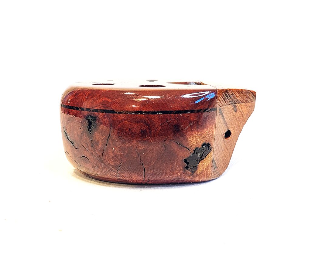 Custom Soprano Eb5 Pendant Ocarina Set - Manzanita Burl, Wenge, Spalted Curly Old Growth Redwood - Side 10