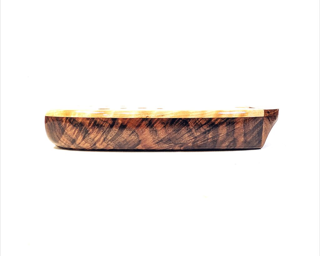 Custom Bass C4 Wooden Inline Ocarina Set - Claro Walnut, Flame Birch, Redwood - 6