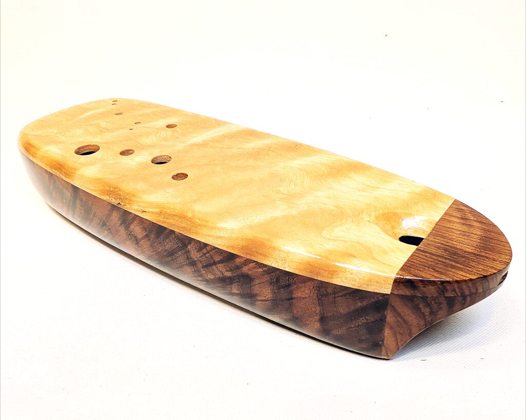 Custom Bass C4 Wooden Inline Ocarina Set - Claro Walnut, Flame Birch, Redwood - 8