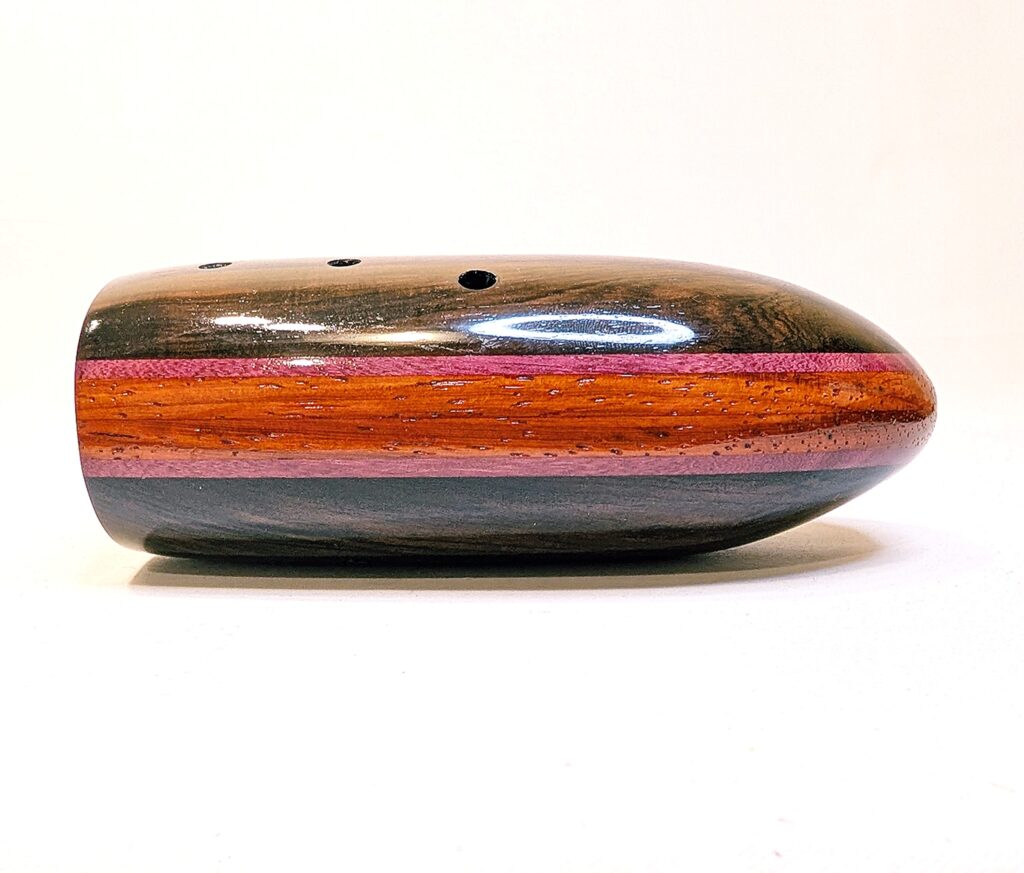 Custom Bass C4 Wooden Xun - African Blackwood, Purpleheart, Padauk - Side 3